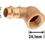 Rotguss Presswinkel 90 Grad, 15 mm x 24,1 mm (Rp 3/4) für Kupferrohre.