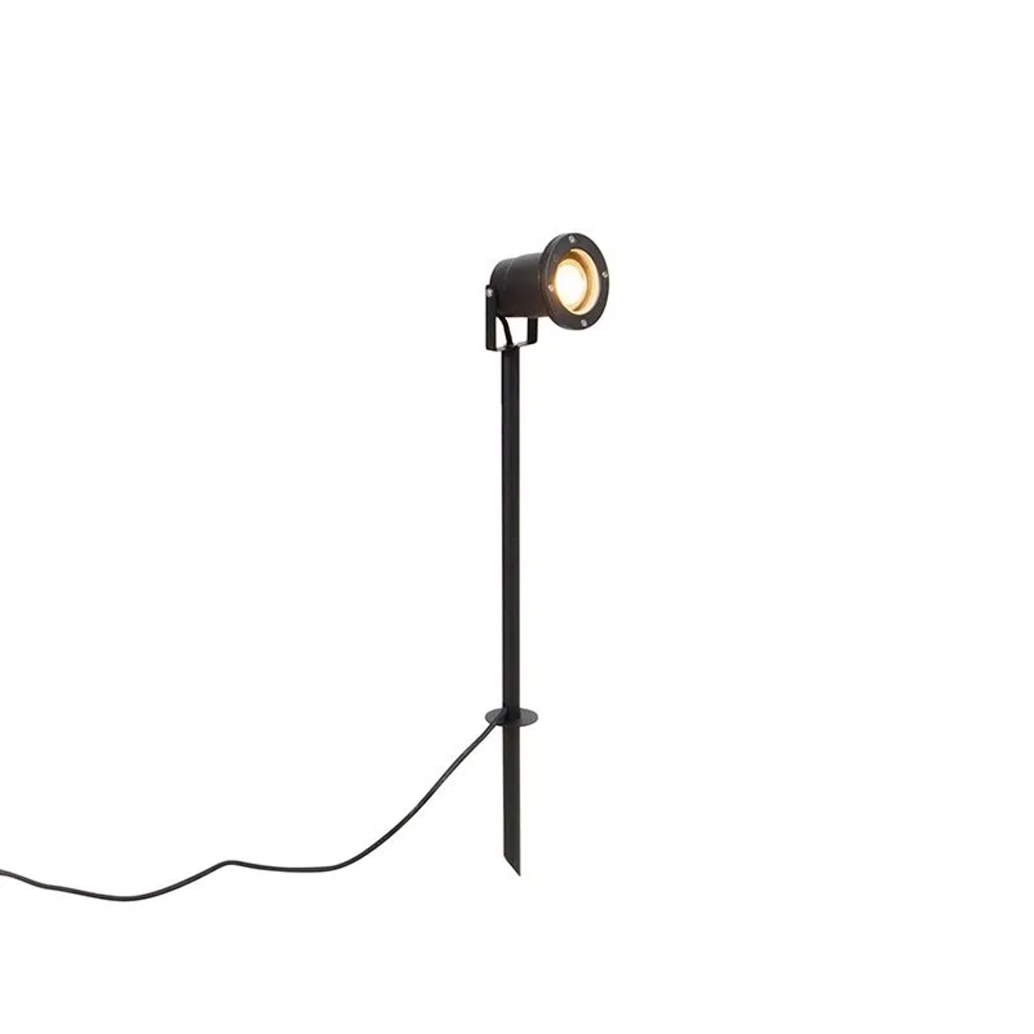 QAZQA Spike Spot Schwarz 40 cm inkl. Kabel und Stecker IP44 Basic