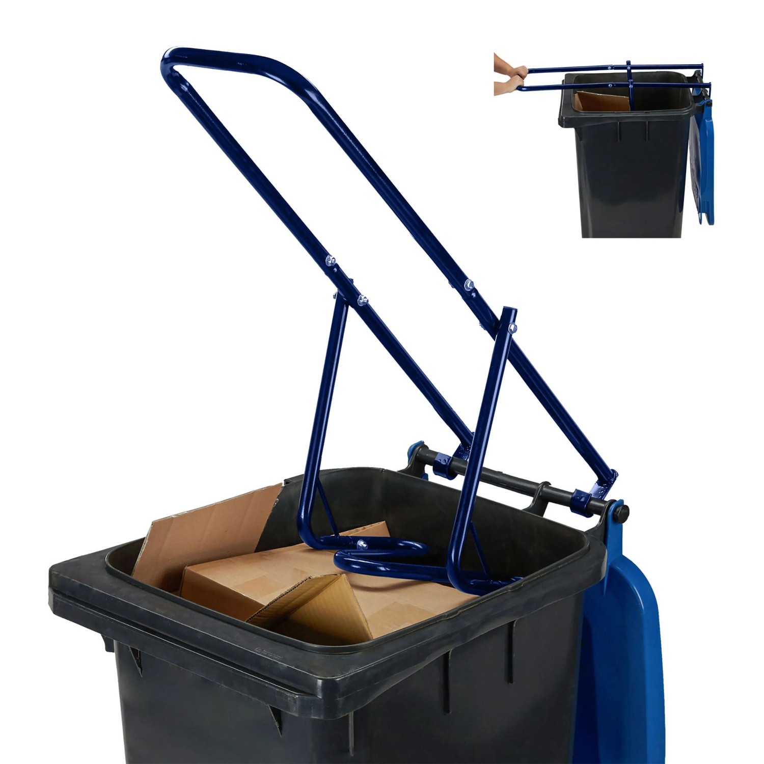 Relaxdays Müllpresse Stahl Blau Manuell 33 cm x 39 cm 3 kg