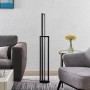 Moderne, dimmbare LED Stehlampe Hylda in Schwarz/Alu, 123cm hoch, für Wohnzimmer.