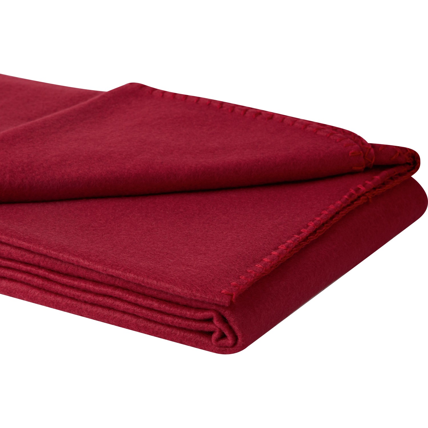 Bordeauxrote Fleecedecke, 130x160 cm, Uni-Design. Kuschelige Wohndecke für Sofa & Sessel.