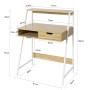 SoBuy Schreibtisch FWT63-N, Computertisch mit Ablage, Schublade, Metallgestell, Naturholz-Optik.