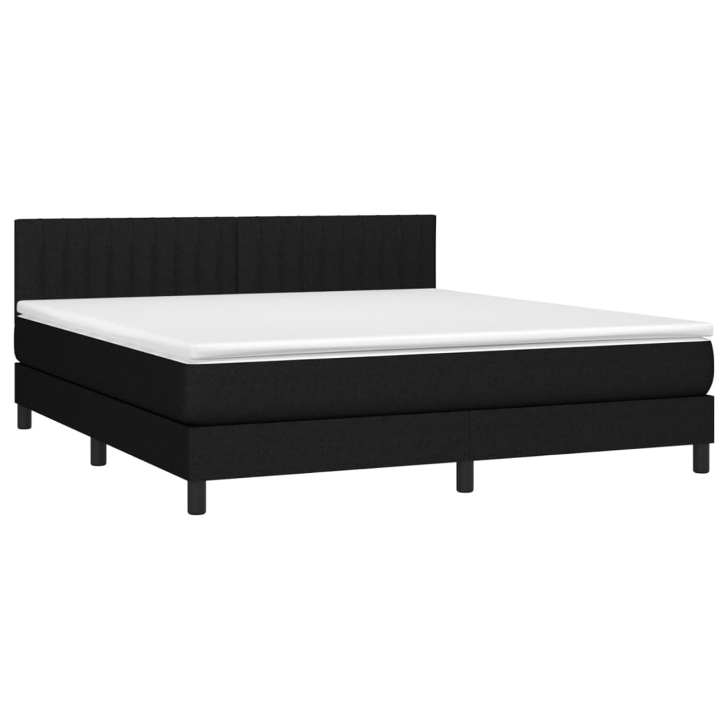 vidaXL Boxspringbett mit Matratze & LED Schwarz 180x200 cm Stoff 3133335 günstig online kaufen