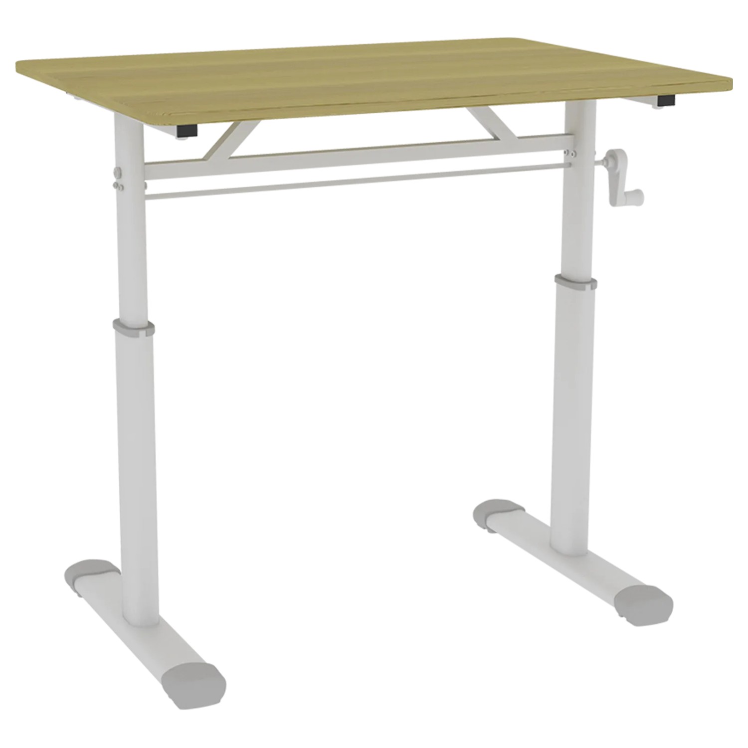 Okwish Schreibtisch Mit Höhenverstellbar Home Office Kinderzimmer 80x60x90cm Natur