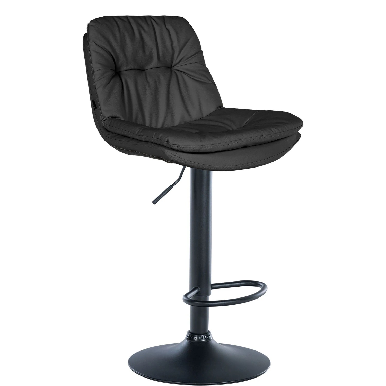 CLP Barhocker Laurel Kunstleder Metall Matt Schwarz/Schwarz