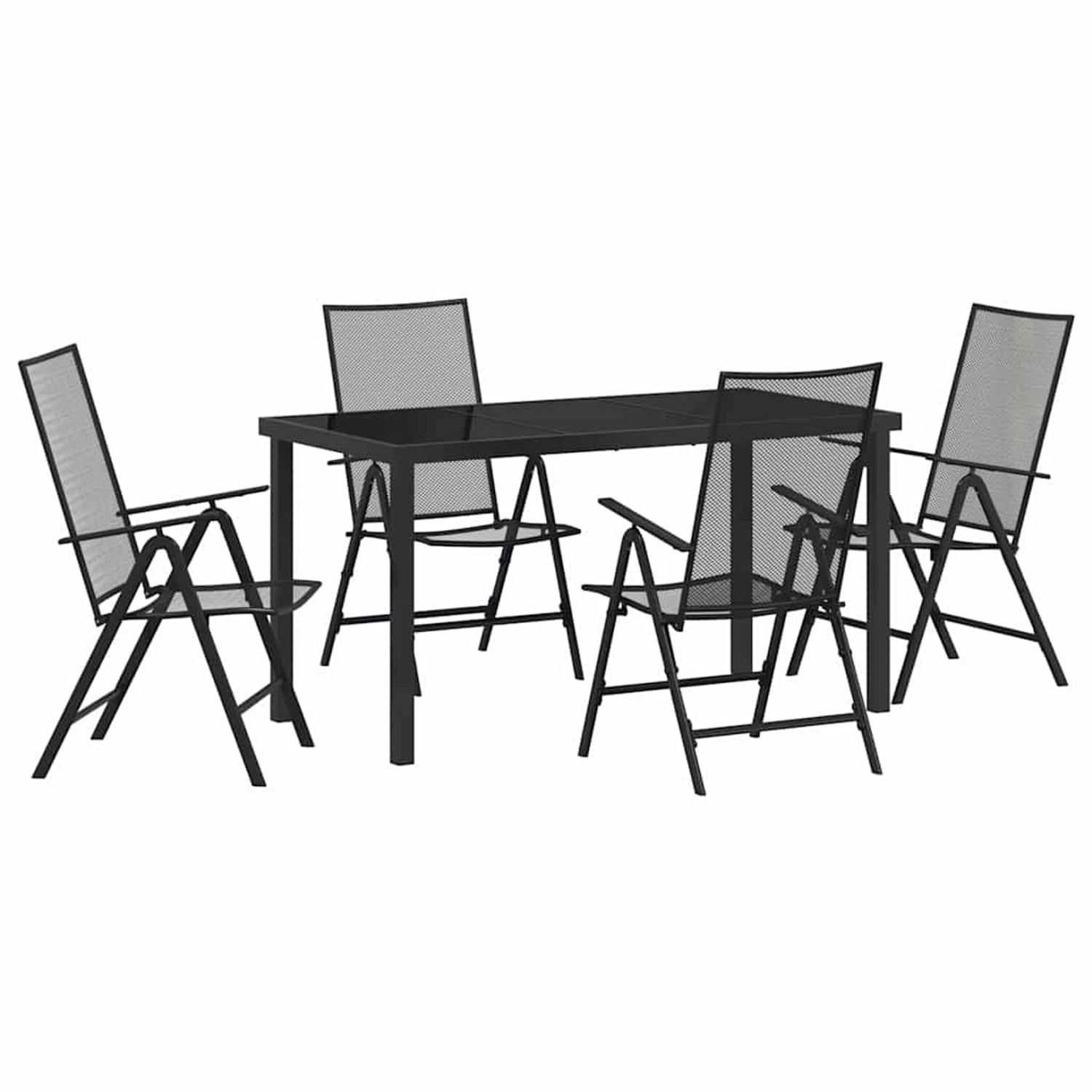 vidaXL 5-Teiliges Gartenset in Anthrazit aus Stahl 3379291