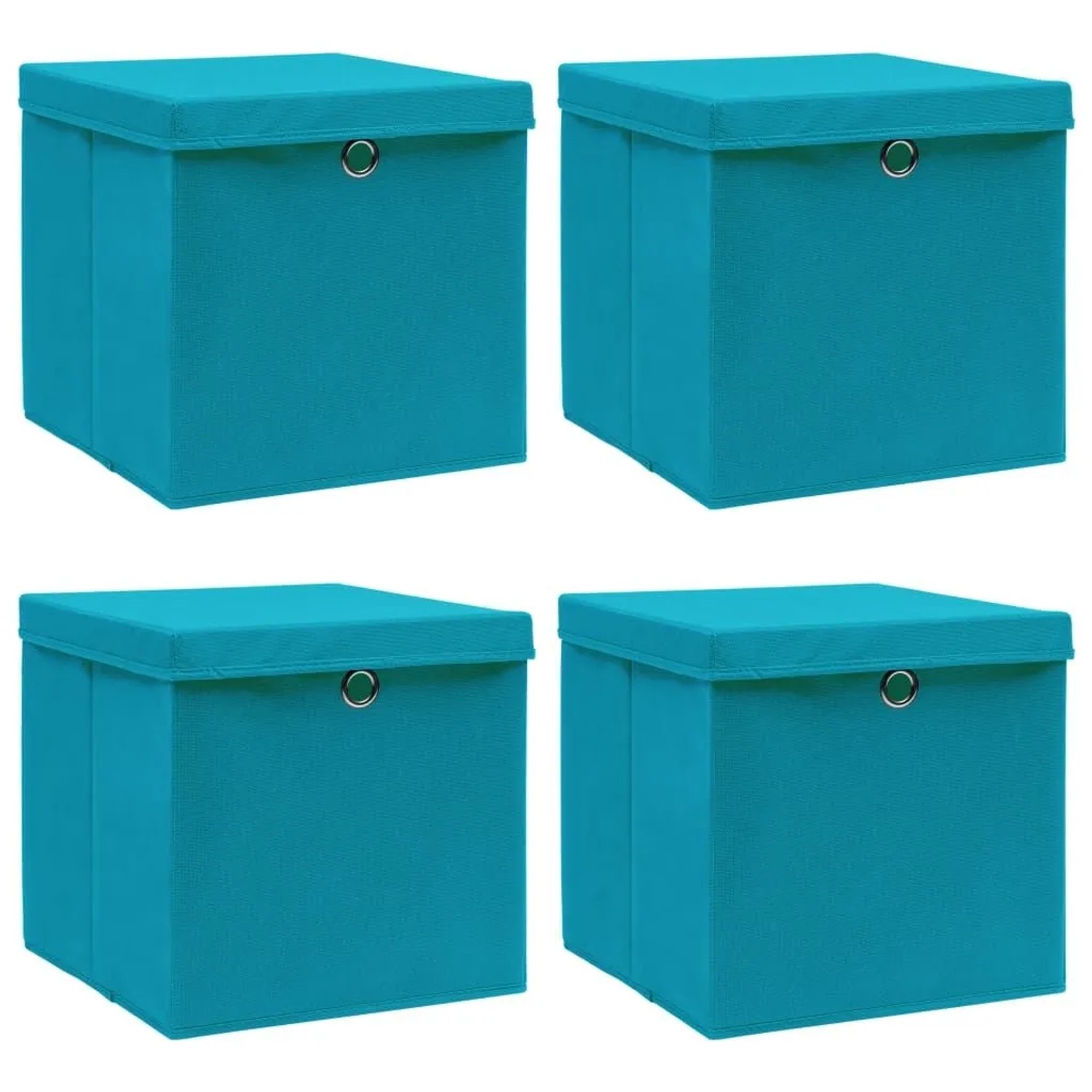 vidaXL Aufbewahrungsboxen mit Deckeln 4 Stk Babyblau 32x32x32cm Stoff 288374