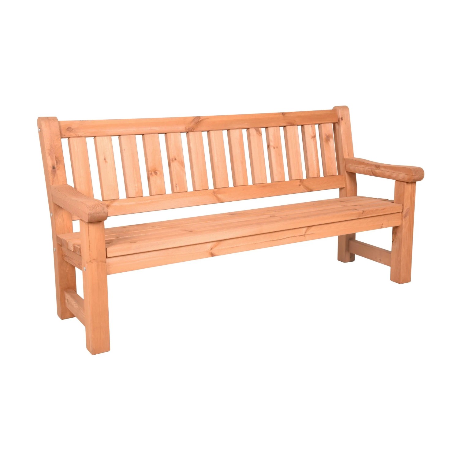DELUKE Gartenbank TOBIAS 3-Sitzer 184cm Breit Kiefer Kieferbraun Terrassenbank Wetterfest Sitzbank Outdoor Bank