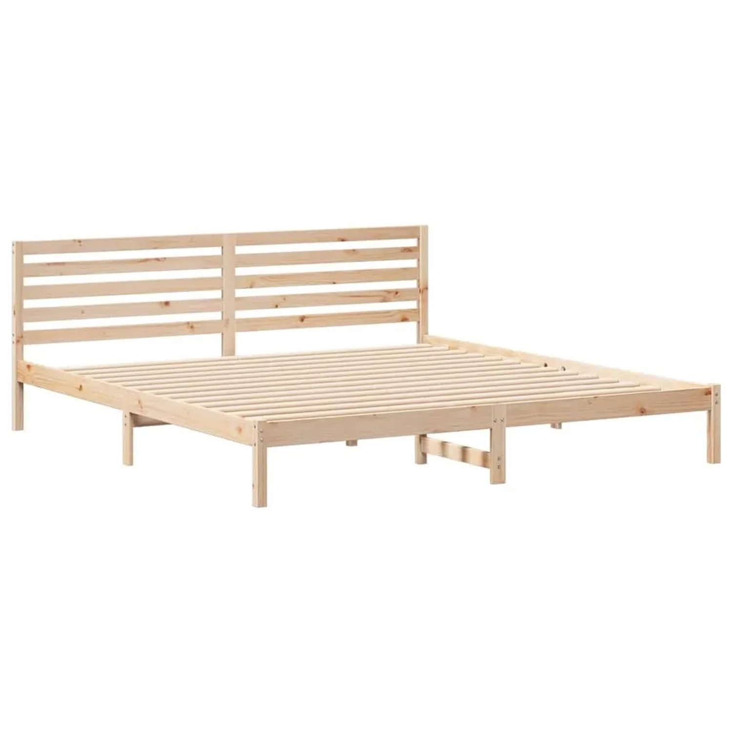 vidaXL Bettrahmen mit Kopfteil Braun 200 x 210 cm Massives Kiefernholz 872320