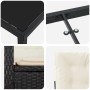 vidaXL Garten Essgruppe, 7-teilig, schwarz, Poly Rattan, Details von Tisch, Stuhl und Rahmen.
