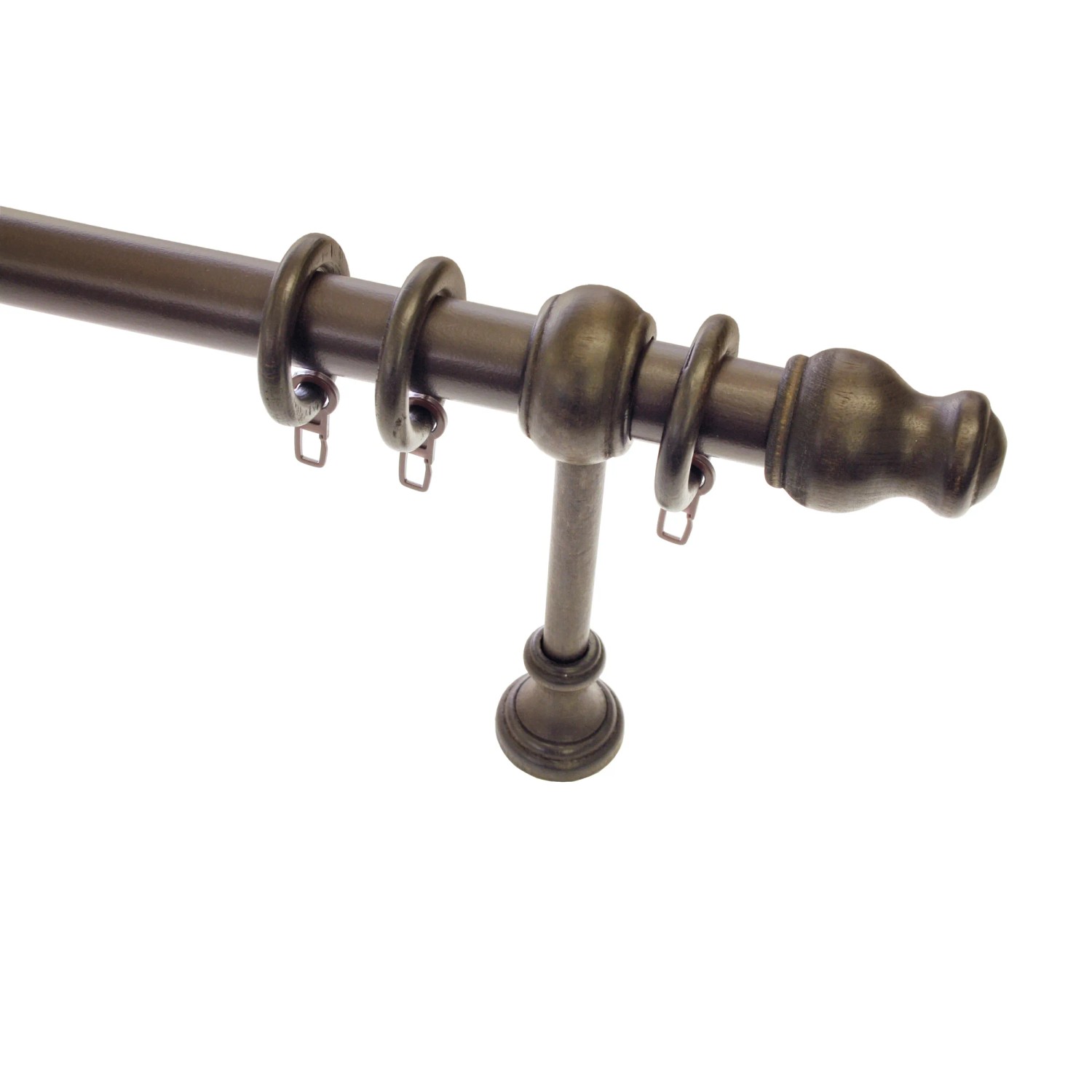 Gardinia Gardinenstangen-Set Lugano, Kolonial, 28 mm Durchmesser, mit Ringen, Trägern und Endstücken.