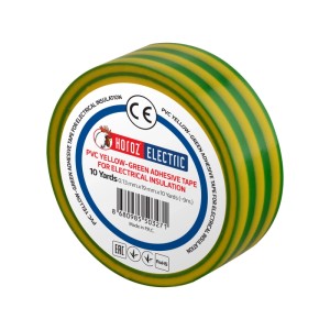 HOROZ Isolierband 19 mm x 9 m PVC Gelb-Grün Elektro Isolierklebeband Selbstklebend Stark Haftend 1 Stück