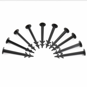 Aquagart Erdanker, 10 schwarze Bodenanker aus Kunststoff für Unkrautvlies und Gartenvlies.