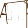 Axi 4-in-1 SportsFun Schaukelgestell aus Holz mit zwei Schaukeln in Braun.