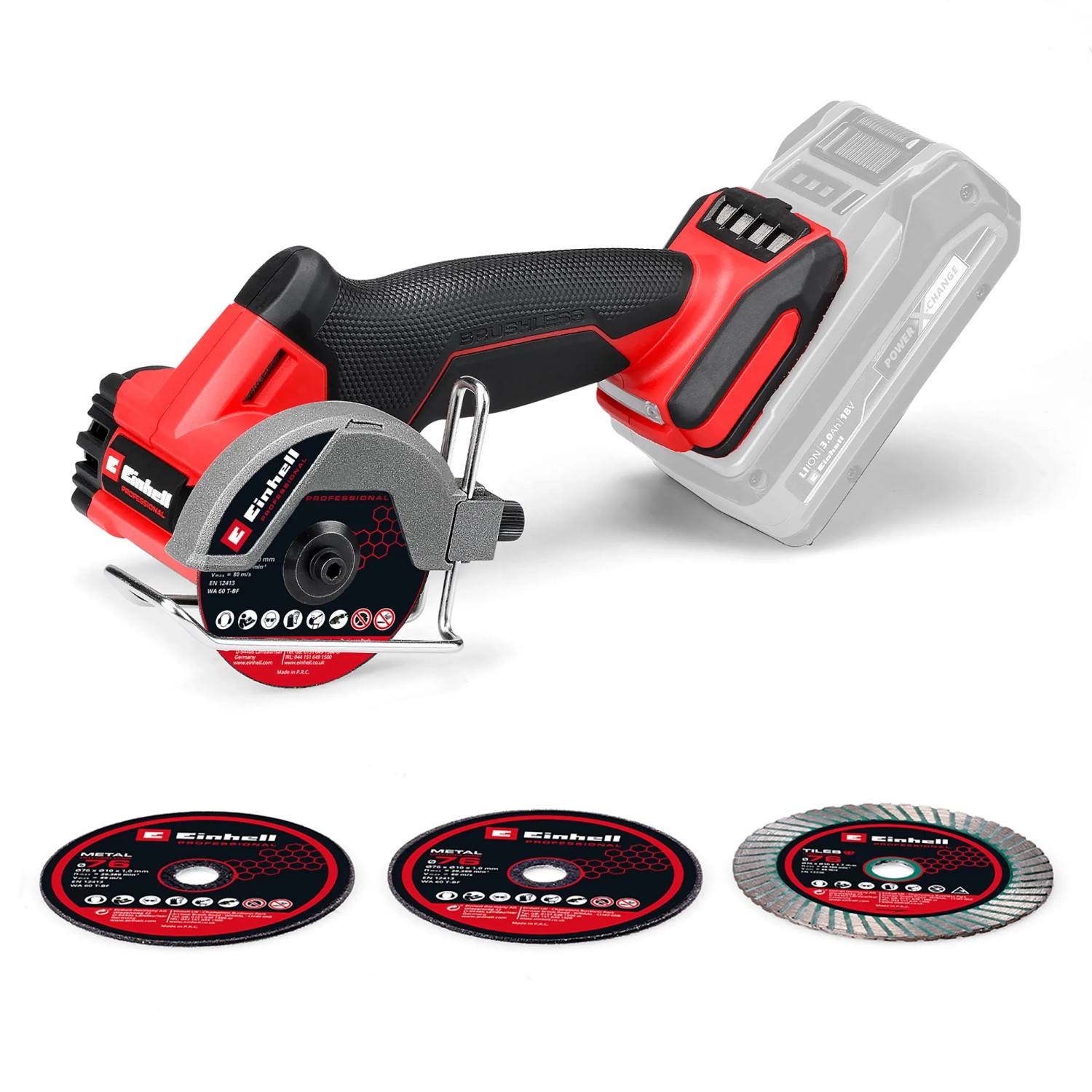 Image of Einhell Akku-Trennschleifer Professional TP-CO 18/76-C Rot-Schwarz