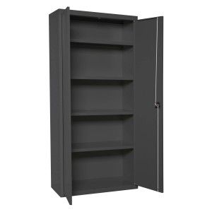 PROREGAL Stahlschrank AMEGO HxBxT 180 x 60 x 40 cm 4x Fachboden Anthrazit-Anthrazit Metallschrank Flügeltürenschrank