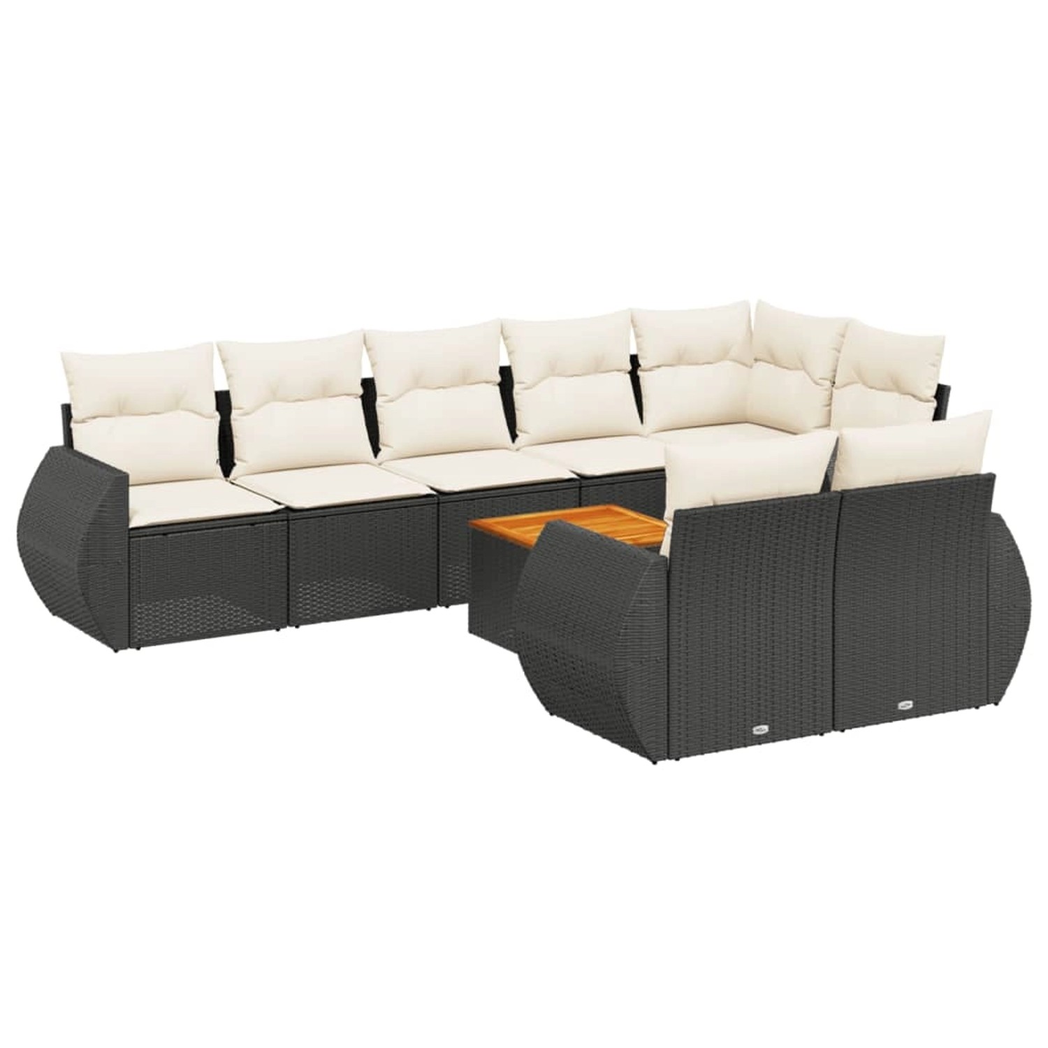 vidaXL 9-Tlg Garten-Sofagarnitur mit Kissen Schwarz Poly Rattan 3225090 günstig online kaufen