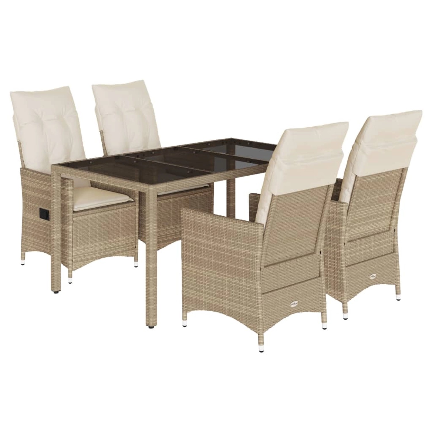 vidaXL 5-tlg Garten-Essgruppe mit Kissen Beige Poly Rattan Modell 43 günstig online kaufen