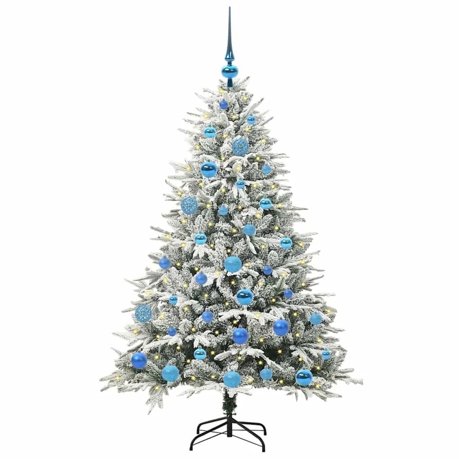 vidaXL Künstlicher Vorbeleuchteter Weihnachtsbaum mit Kugelset Grün 3395391