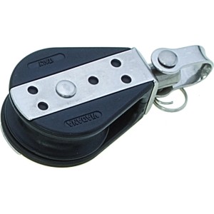 Seilflechter Block mit Wirbel, Kugellager, 1 Rolle für 10 mm Schot.