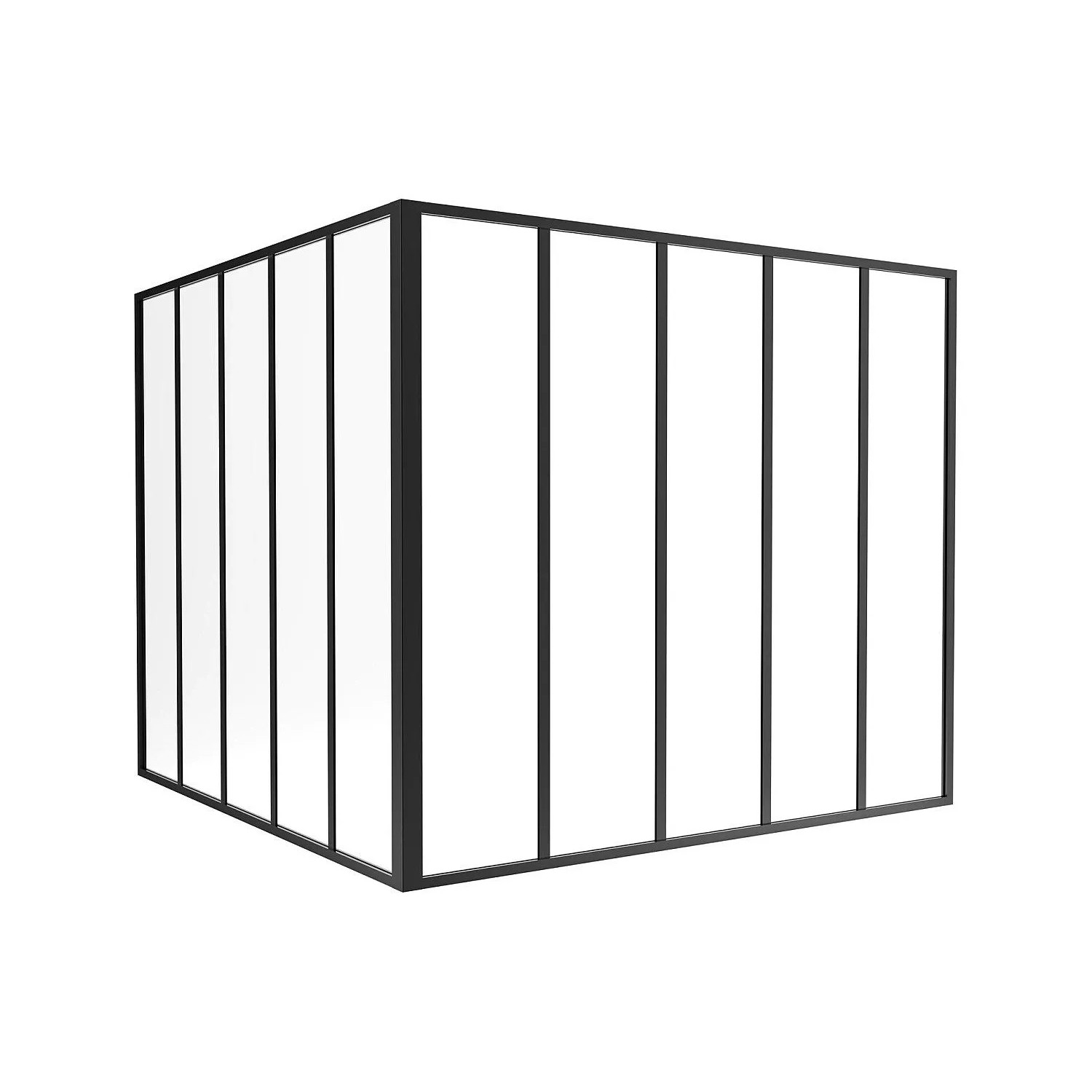 Vente-unique Glaswand Bayview Schwarz 150 cm
