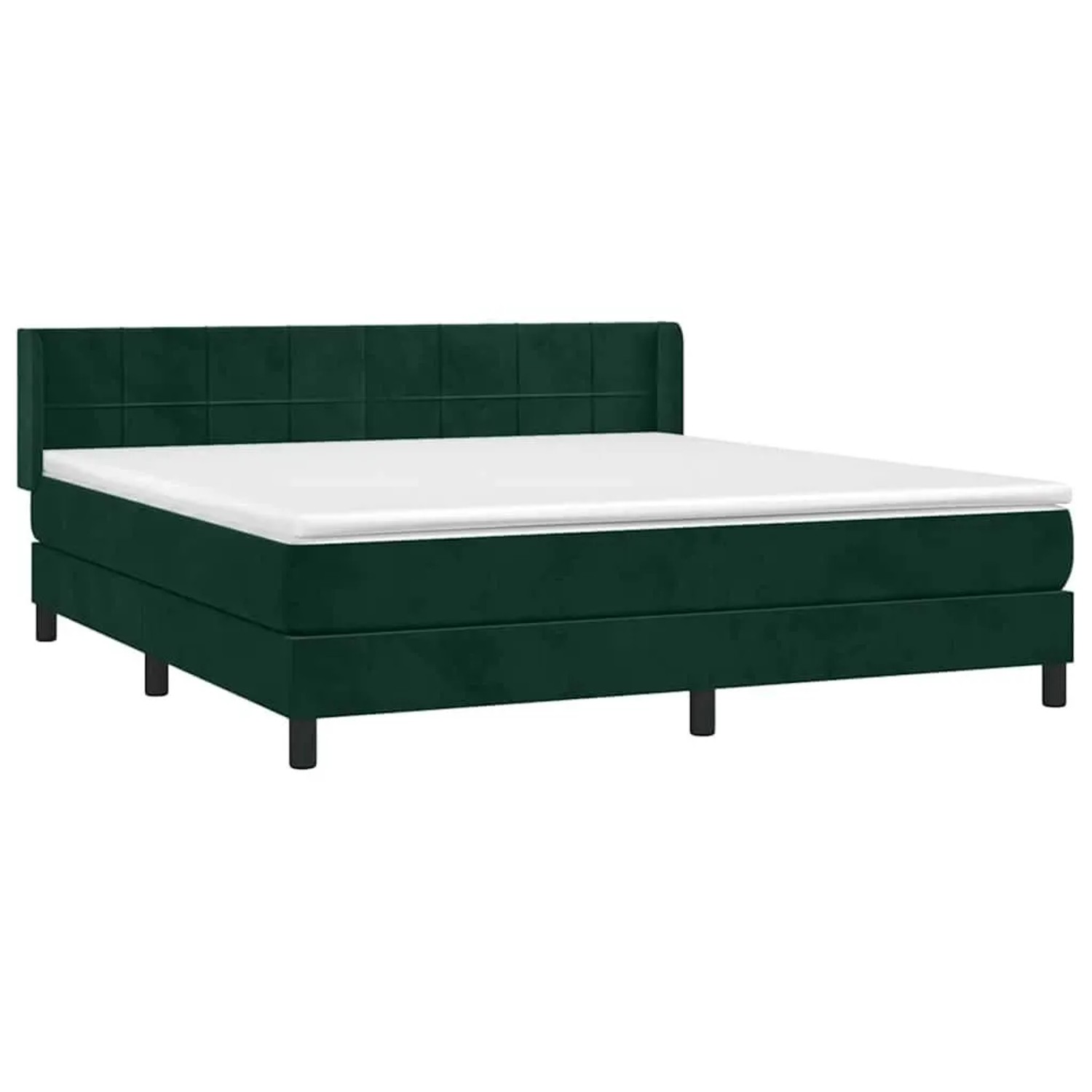 vidaXL Boxspringbett mit Matratze Dunkelgrün 180x200 cm Samt 3130976 günstig online kaufen