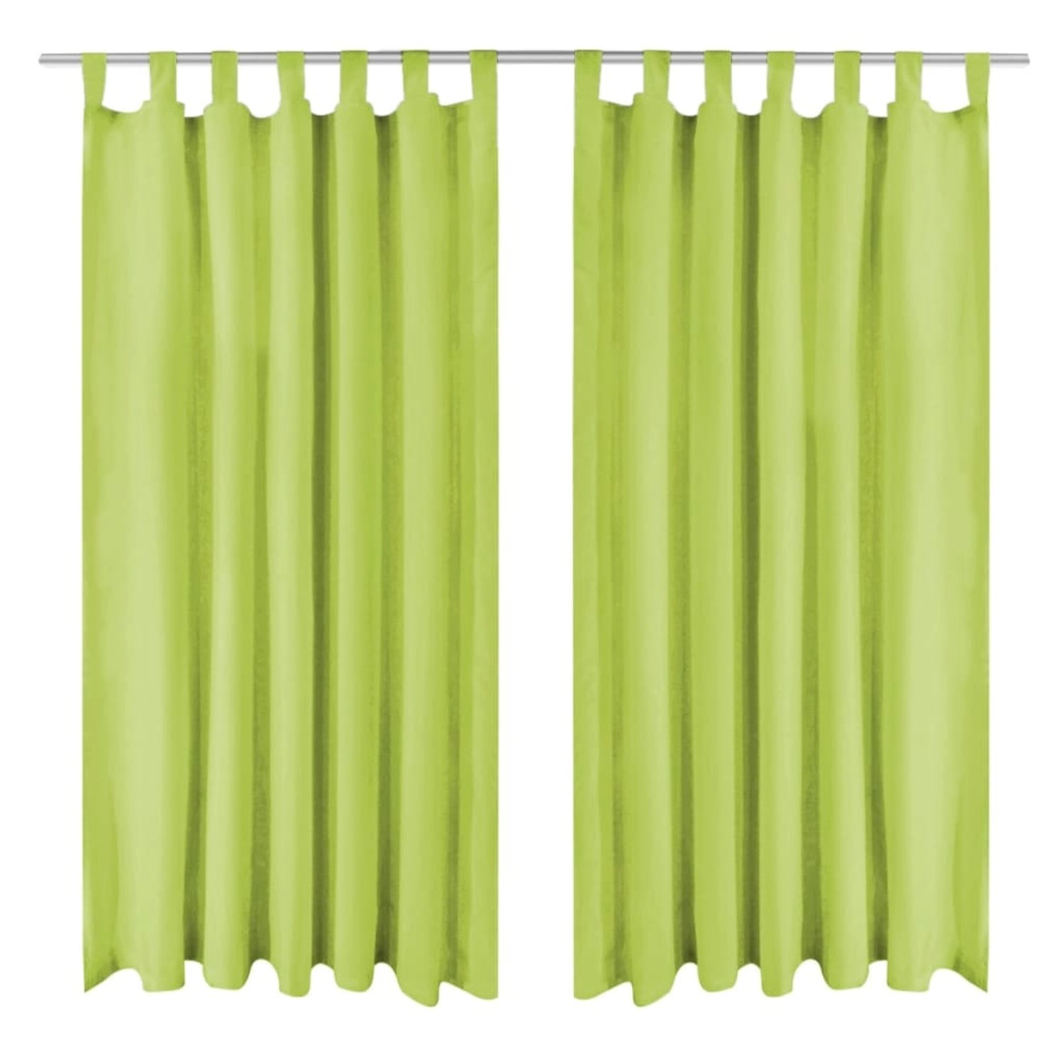vidaXL Vorhänge MikroSatin 2 Stk mit Schlaufen 140x225 cm Grün kaufen