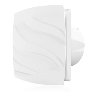 Weißer VLANO ALTO 100 Badventilator mit Quick-Fix Montagesystem.