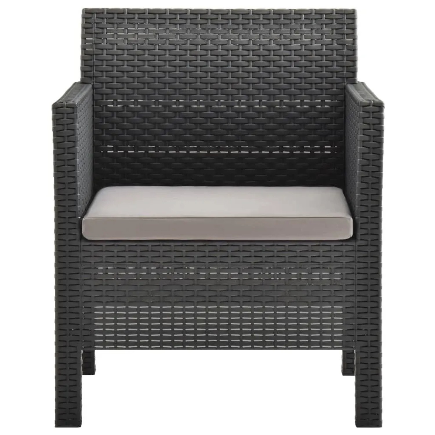Furnicato Gartenstuhl Mit Kissen Anthrazit 63x65x76 Cm Pp Rattan