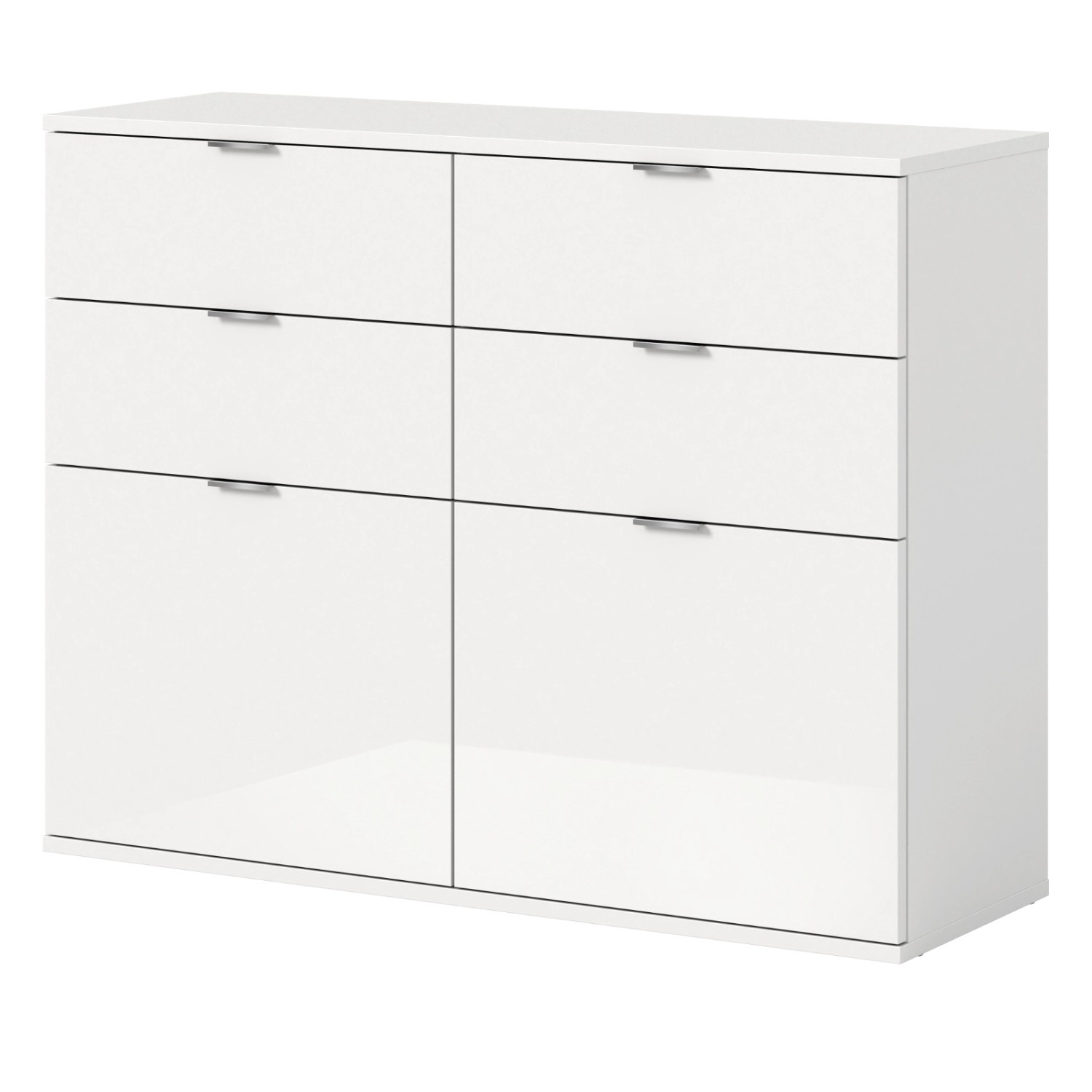 Inn.Furn Kommode in Weiß Hochglanz 110 cm SystemX günstig online kaufen