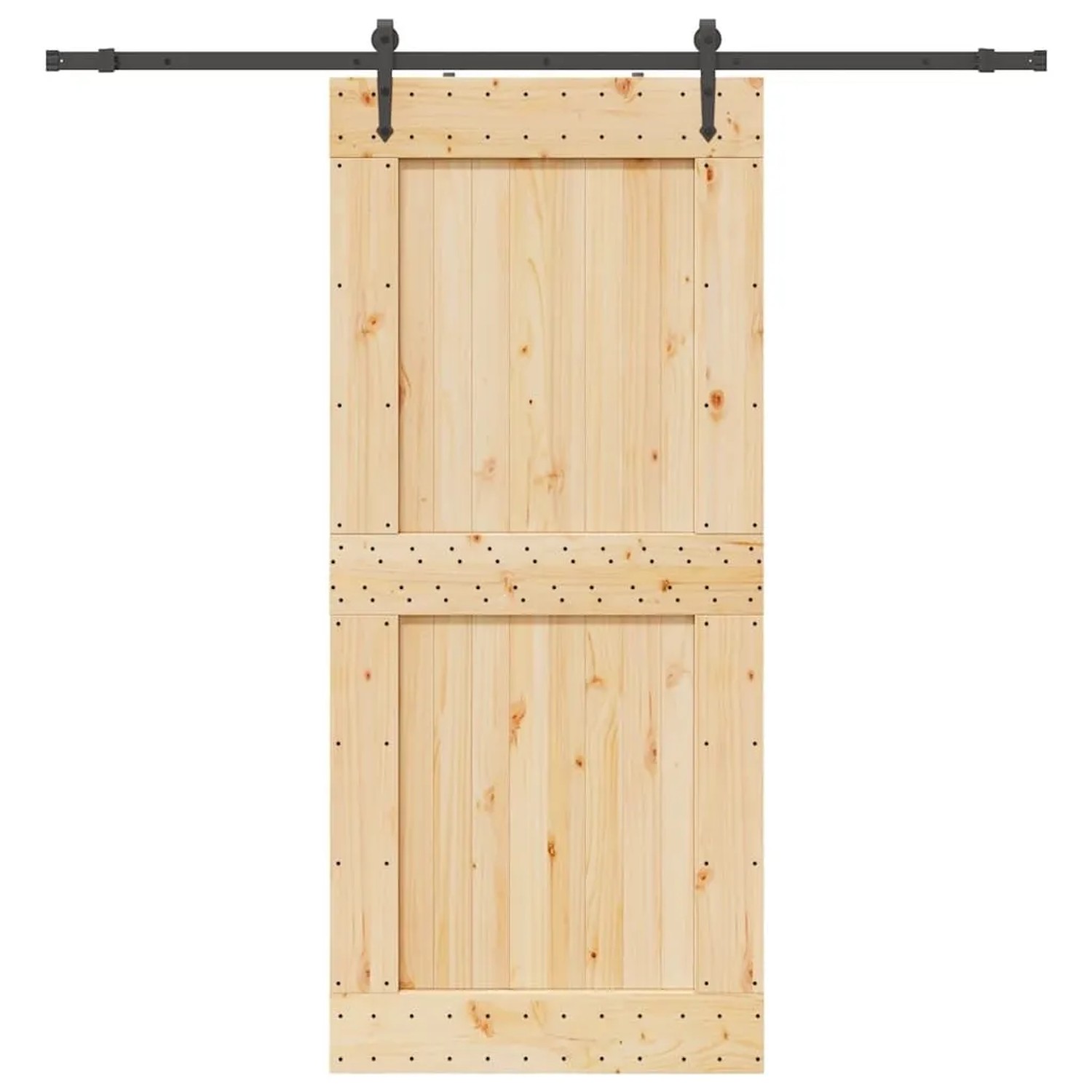 vidaXL Schiebetür mit Beschlag 100x210 cm Massivholz Kiefer 3332747 günstig online kaufen