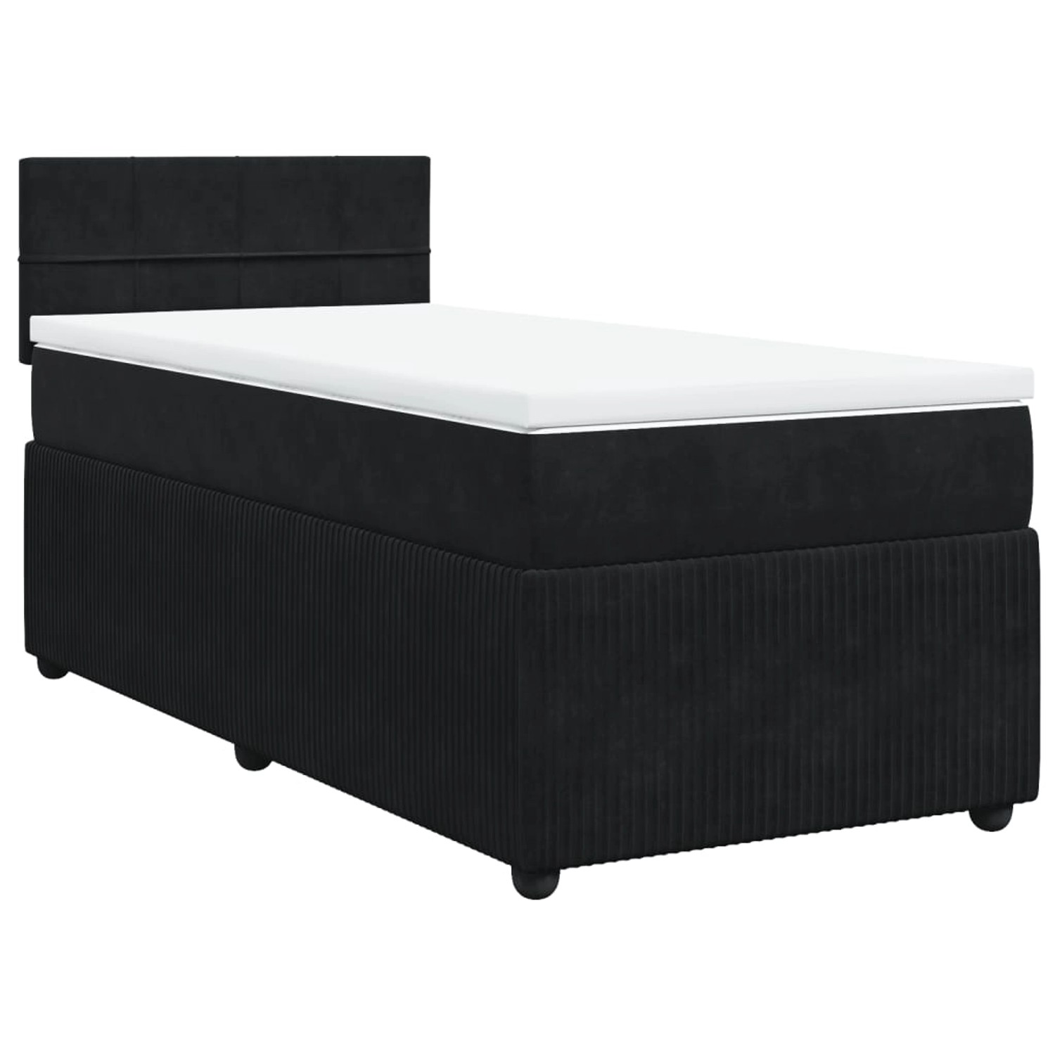 vidaXL Boxspringbett mit Matratze Schwarz 80x200 cm Samt2104251 günstig online kaufen