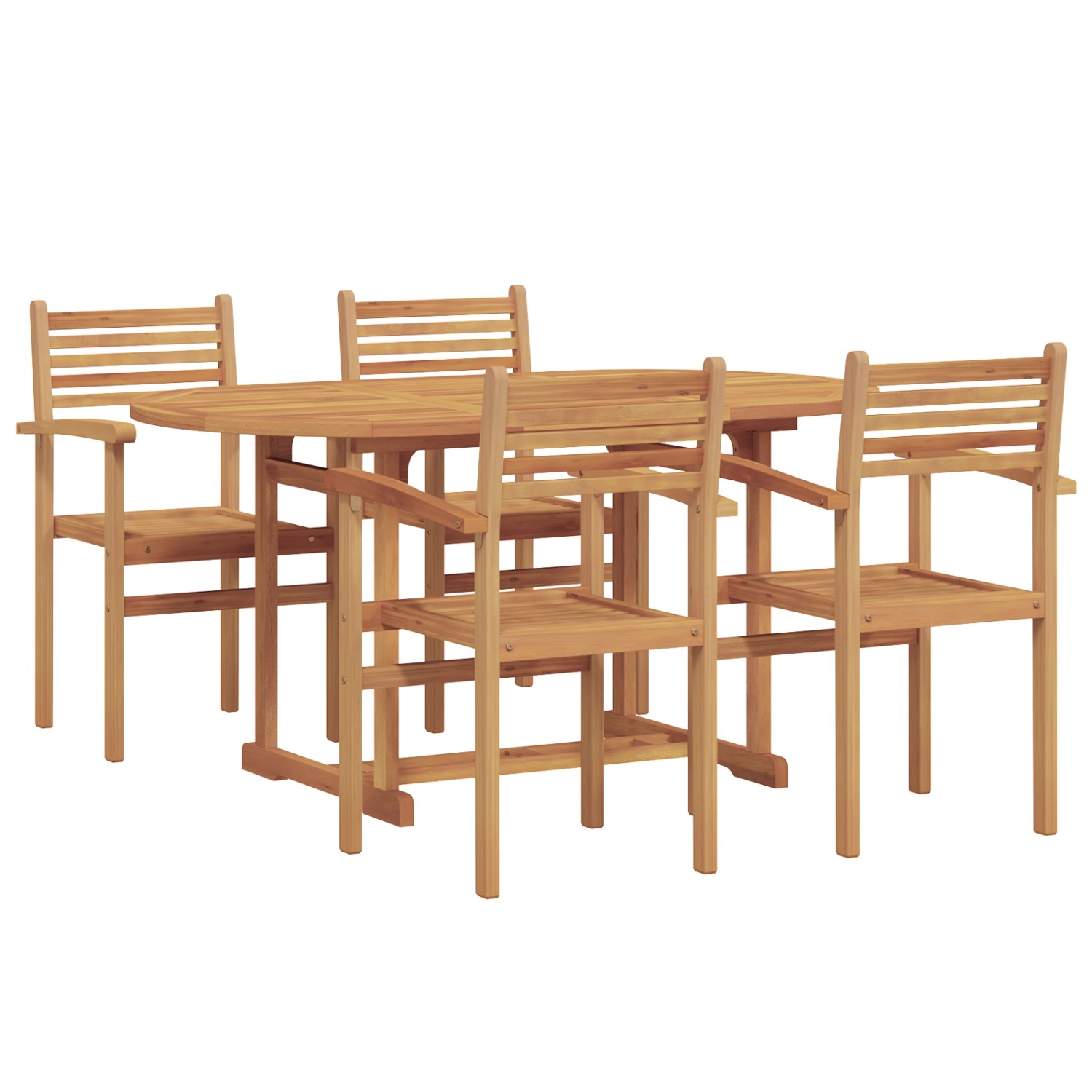 vidaXL Garten Essgruppe 5-Tlg Braun Massives Teakholz 3375772 günstig online kaufen