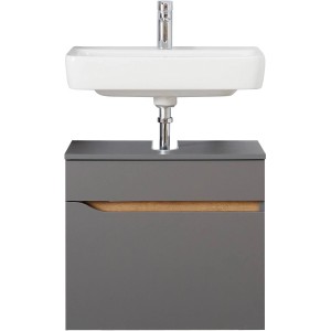 Pelipal Waschbeckenunterschrank Quickset 357, Quarzgrau Matt Touch, 60 cm mit Waschbecken.