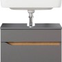 Pelipal Waschbeckenunterschrank Quickset 357, Quarzgrau Matt Touch, 60 cm mit Waschbecken.