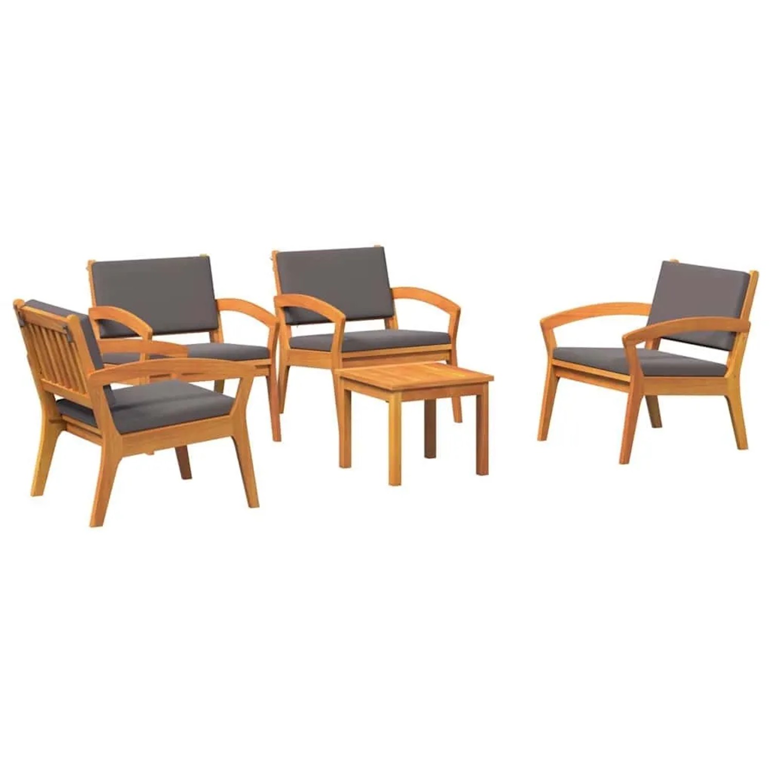 vidaXL Bistrogarnitur mit Kissen 5-Tlg Braun Polyester 3328620