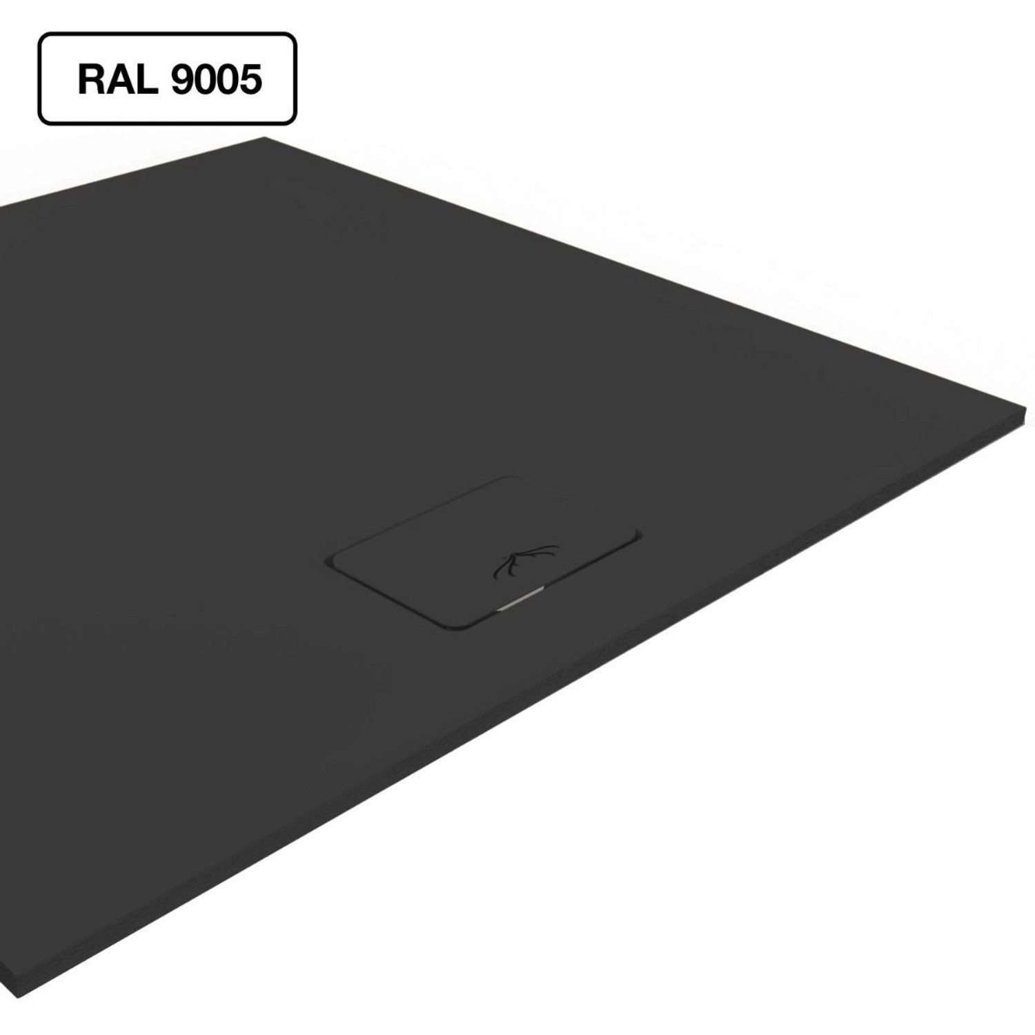 Nordholm Slimline Duschwanne 90 cm x 80 cm Schwarz