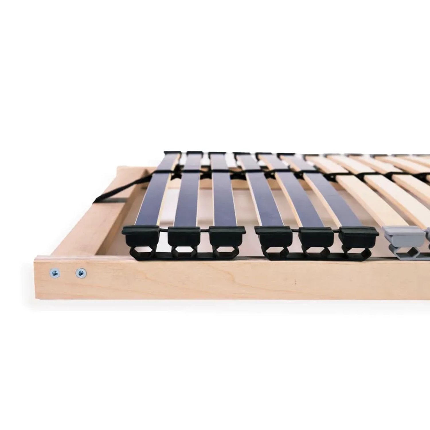 Lattenrost 70x200 cm mit 42 Latten und 7 Zonen für Betten, Holzrahmen mit flexiblen Leisten.