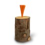 EBERTH Spaltkeil im Holzblock, orange, zum Holzspalten. Zubehör für Kamine & Öfen.