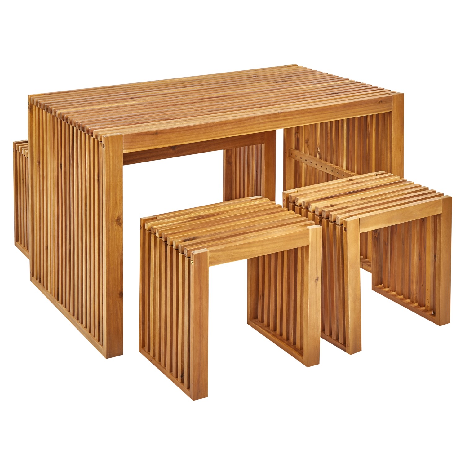 Beliani Gartentisch Set BELLANO Heller Holzfarbton günstig online kaufen