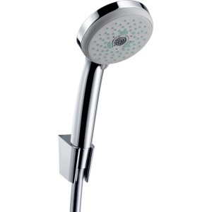 Hansgrohe Croma 100 Brausehalterset Multi, Chrom, mit Handbrause, Brauseschlauch und Halter.