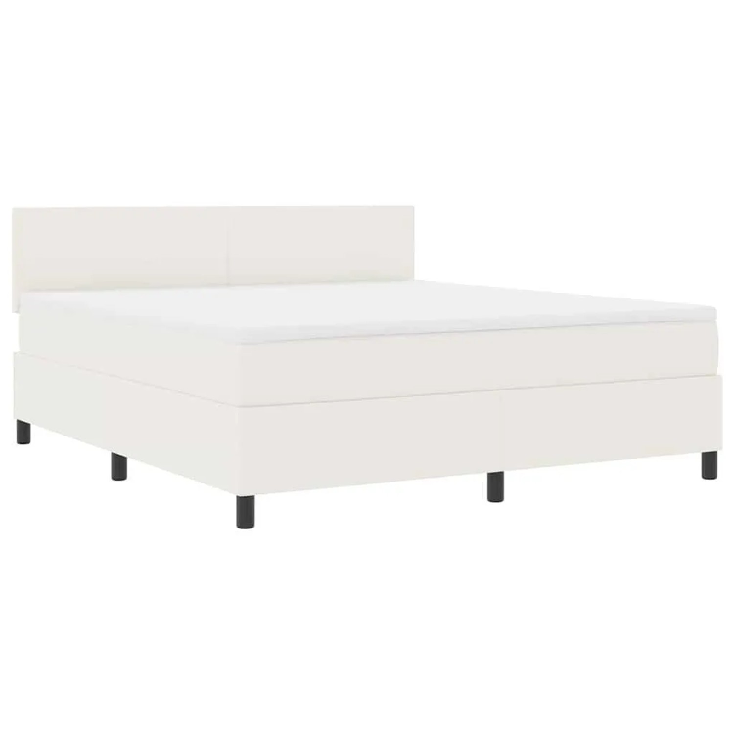 vidaXL Boxspringbett Creme und Weiß 180 x 200 cm Cordstoff 3337525