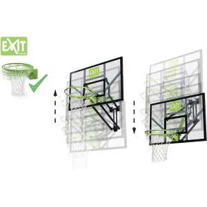 EXIT Galaxy Basketballkorb zur Wandmontage, höhenverstellbar, mit Dunkring in Grün/Schwarz.