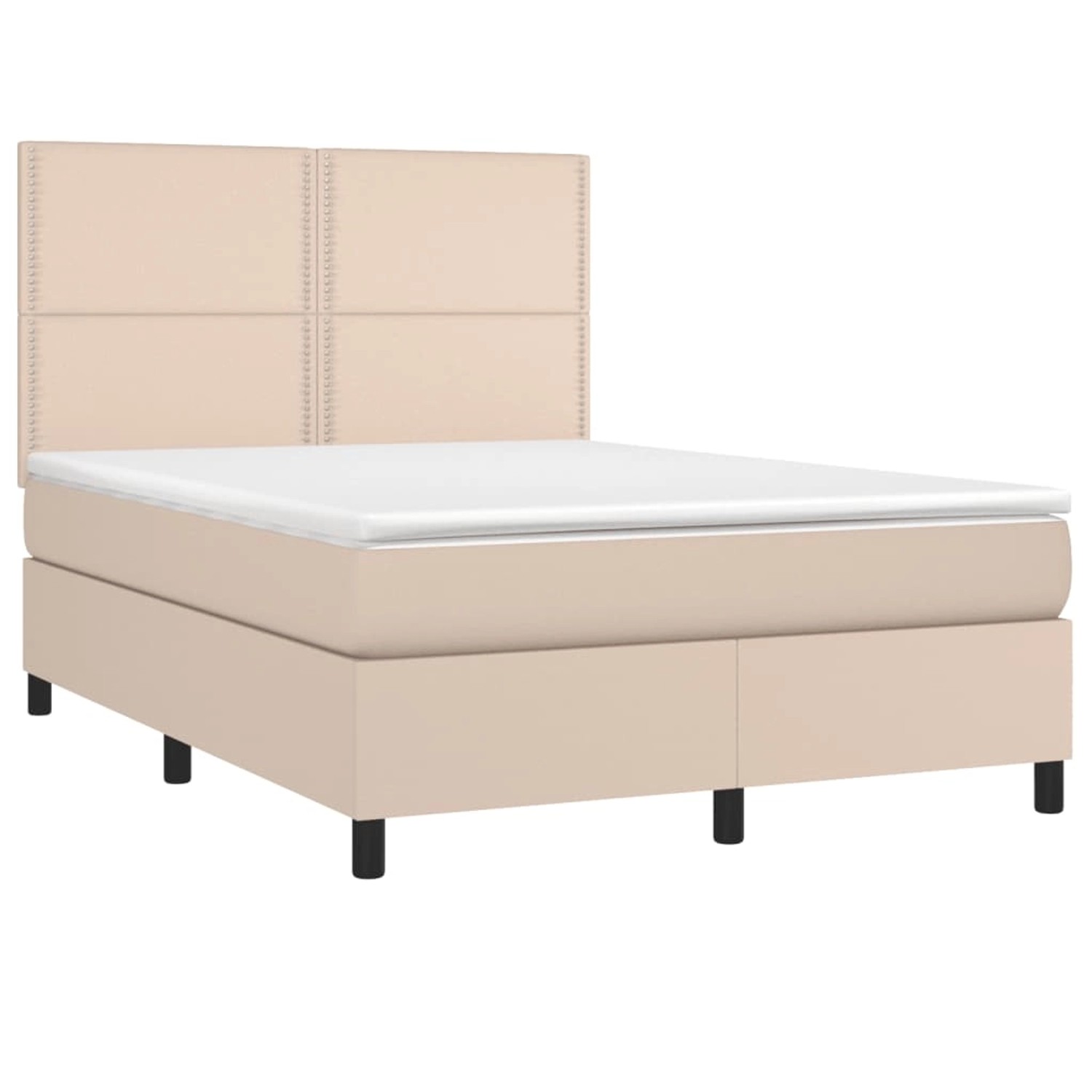 vidaXL Boxspringbett mit Matratze & LED Cappuccino-Braun 140x200cm 3135890 günstig online kaufen