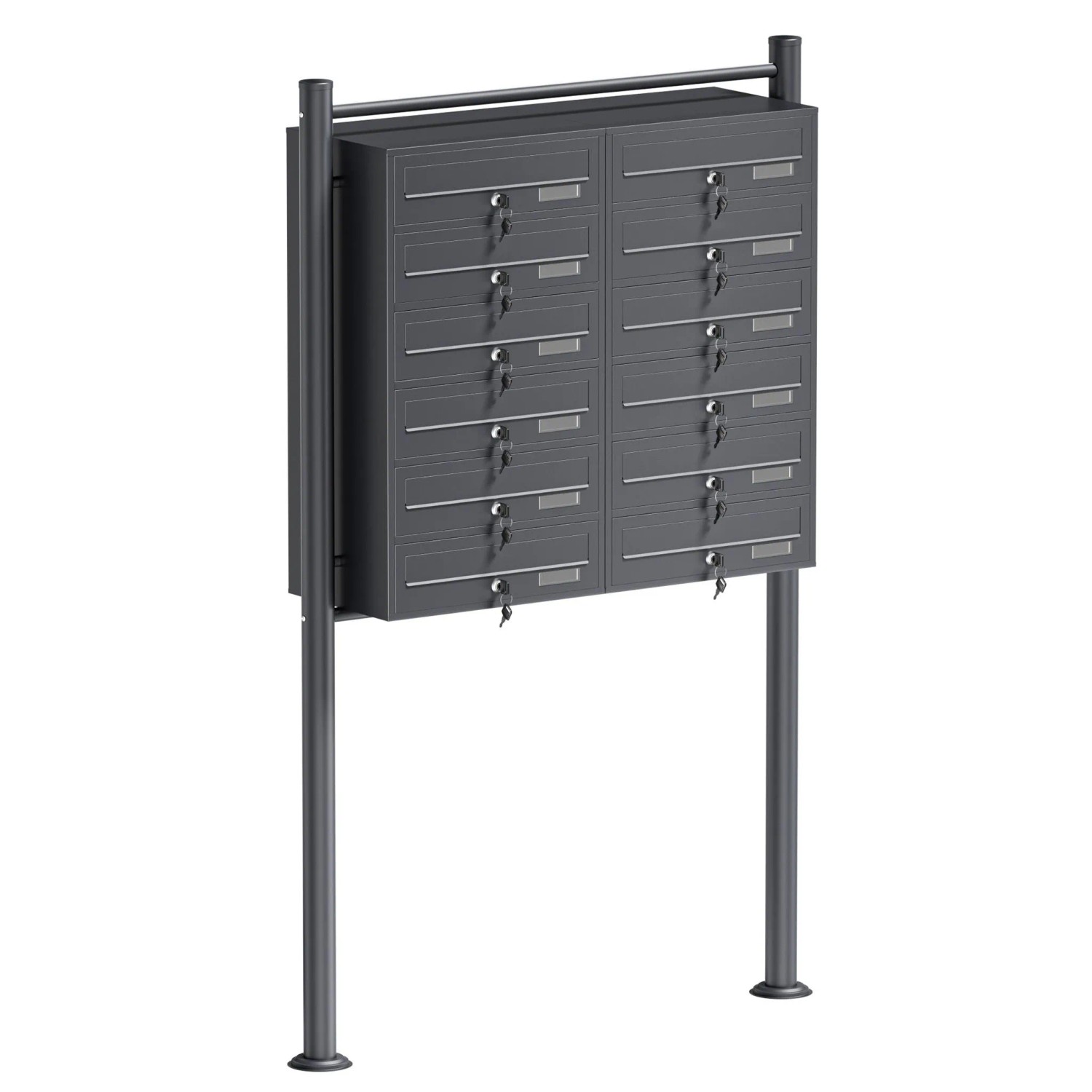 Wiltec 12Er Briefkastenanlage Anthrazit 2X6 Fächer Standbriefkasten Briefkasten