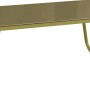 Olivfarbener Esstisch aus dem 4-teiligen Lounge-Set Scafford mit Glasplatte und Metallgestell.