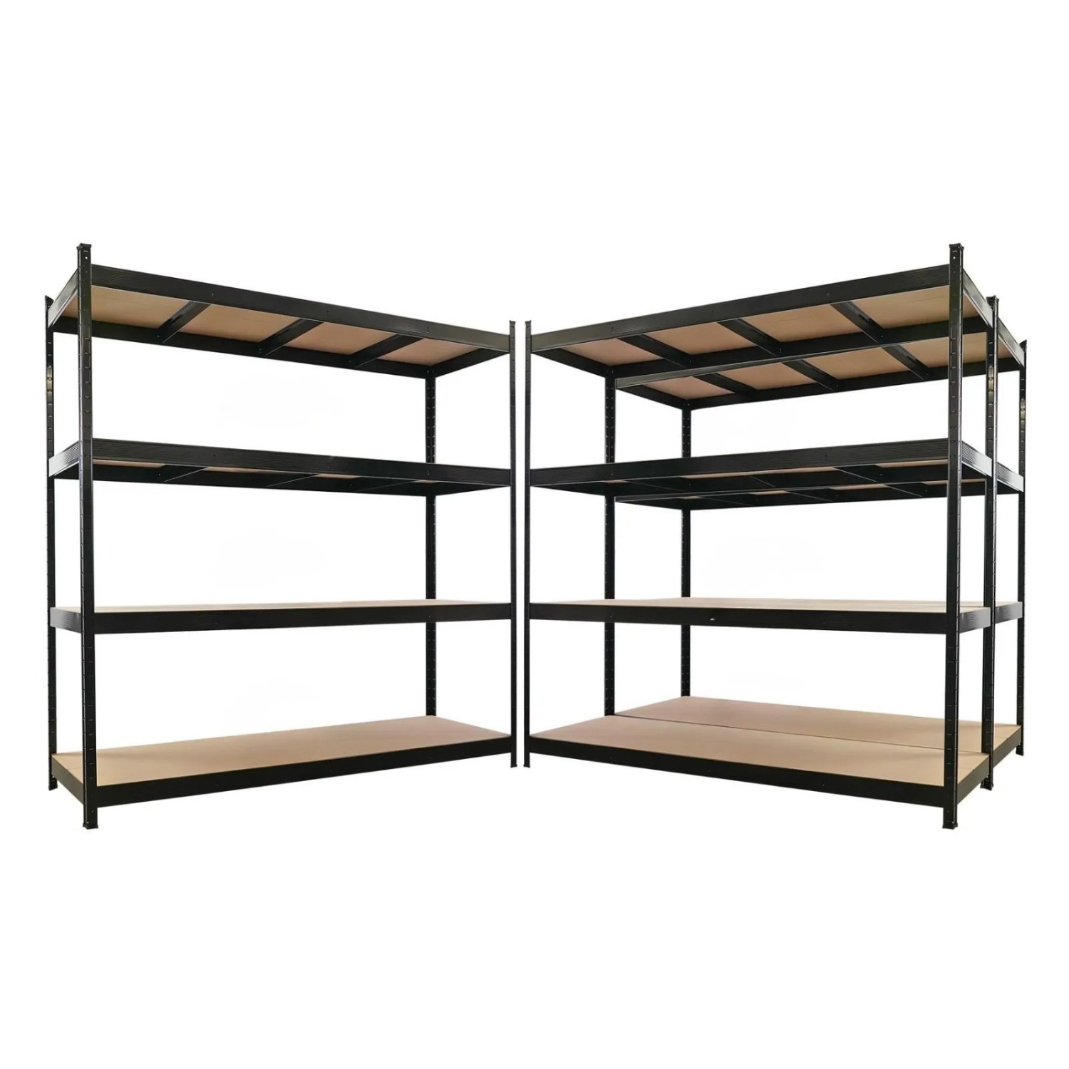 PROREGAL Mega Deal 3x Profi Schwerlastregal MDF-Böden HERCULES Schwarz 200x200x60cm 4 MDF-Platten-Ebenen 6,8mm Fachlast 500kg Regalsystem