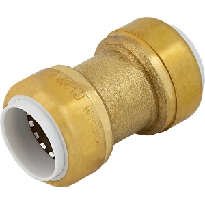 LUX Steckfitting aus Messing, Ø 20 mm, für Rohre gleichen Durchmessers.