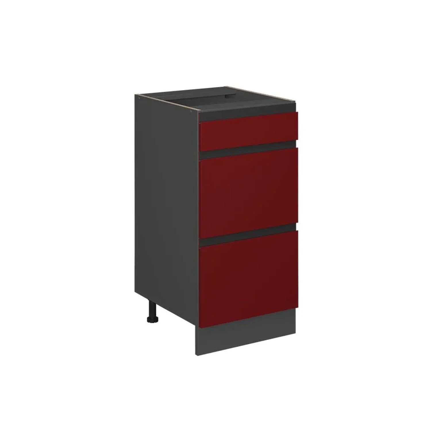 Vicco Küchenunterschrank R-Line Rot Anthrazit 40 cm J-Shape mit Schubladen ohne Arbeitsplatte