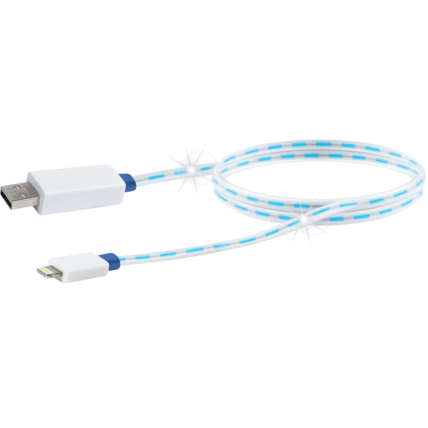 Apple Lightning Kabel Weiß leuchtend 0,8 m